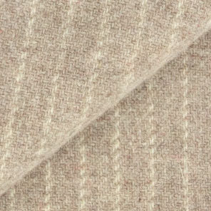 Oatmeal Heather and White Stripe Fat Quarter Yard, Felted Mill Dyed Wool Fabric