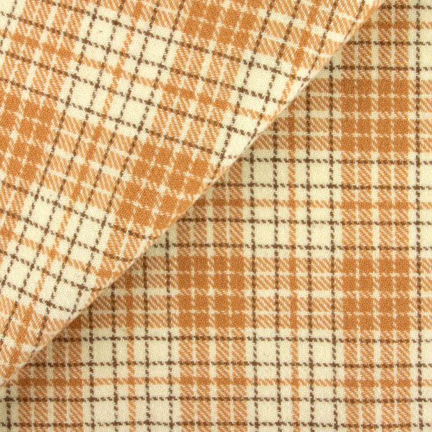 Butterscotch & Cream Plaid Fat Quarter Yard, Felted Wool Fabric (Copy)