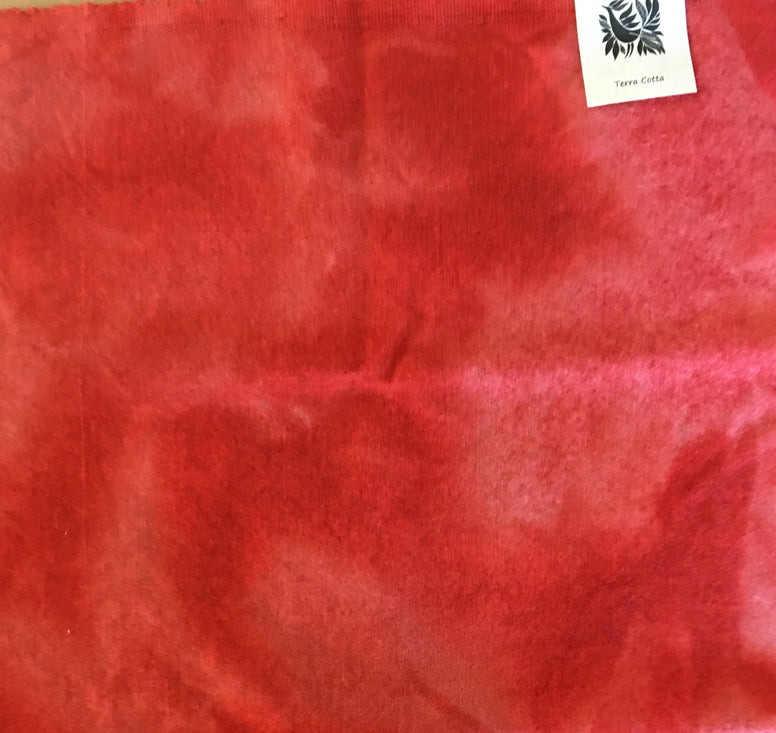 DEEP CORAL Hand Dyed HALF YARD Wool Fabric for Wool Applique and Rug Hooking